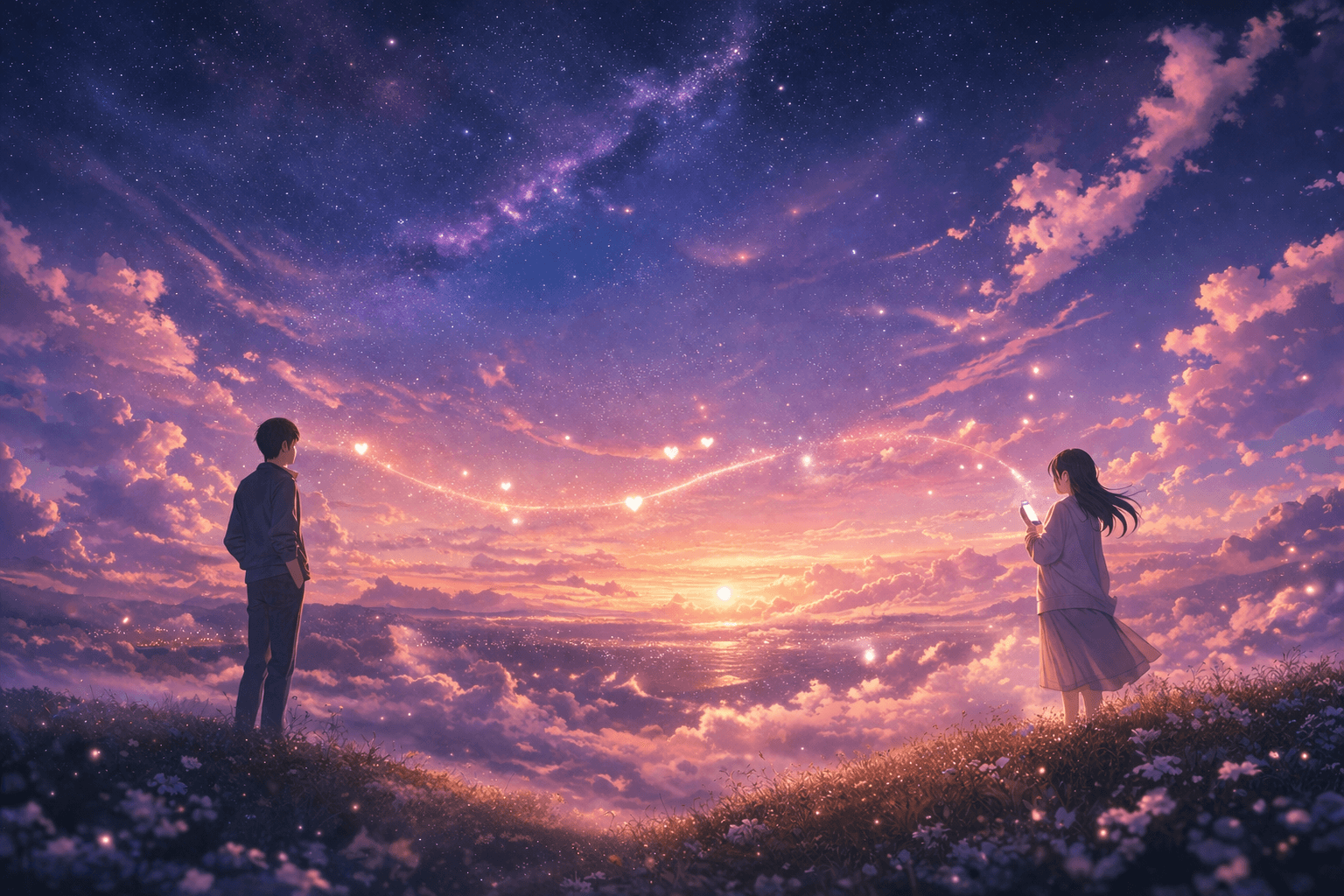 A warm sunrise over a quiet landscape.